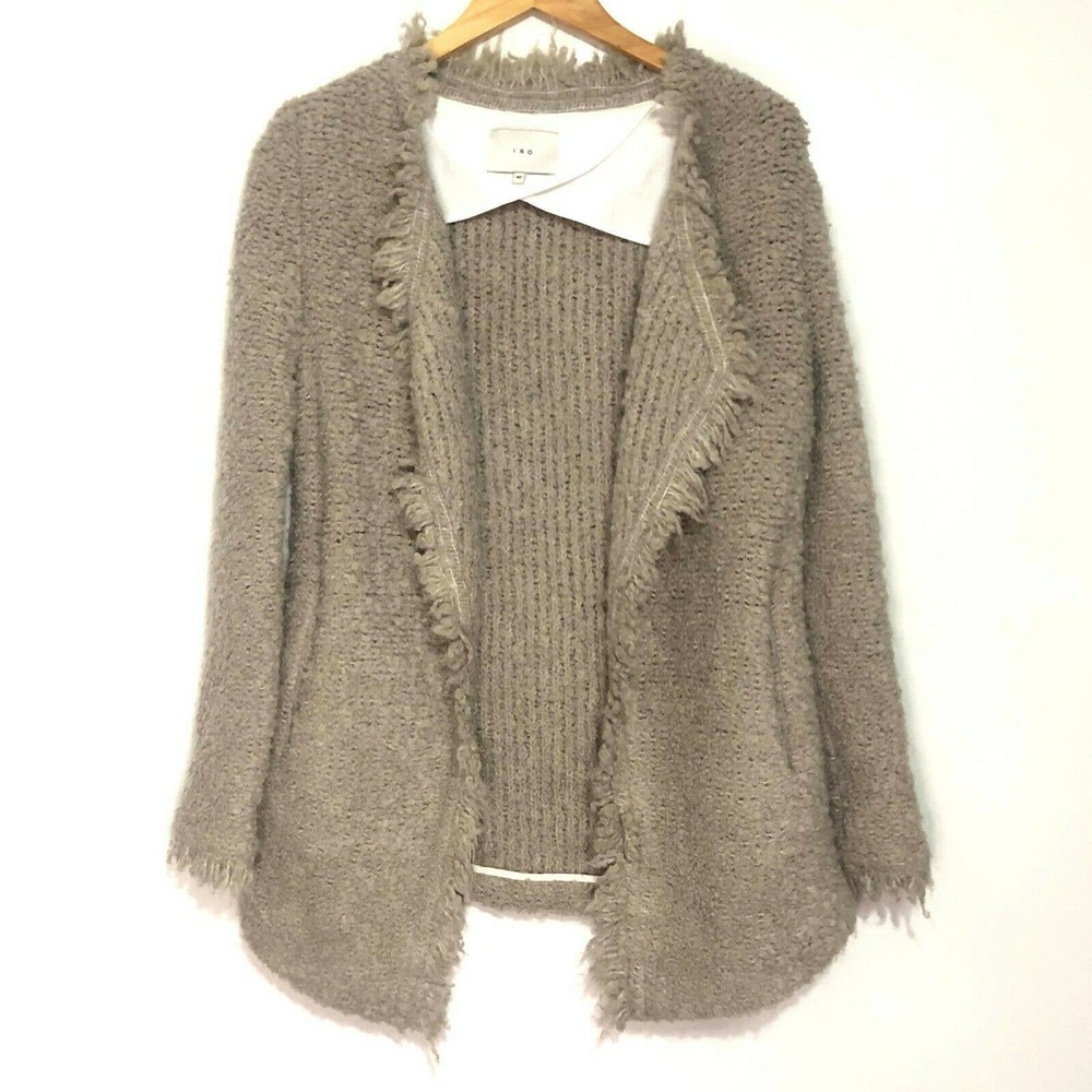 Iro Open waterfall cardigan Chunky Knit w POCKETS